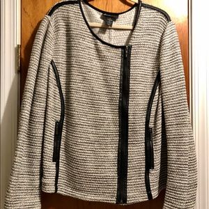 LAne Bryant moto-blazer in tweed size 26